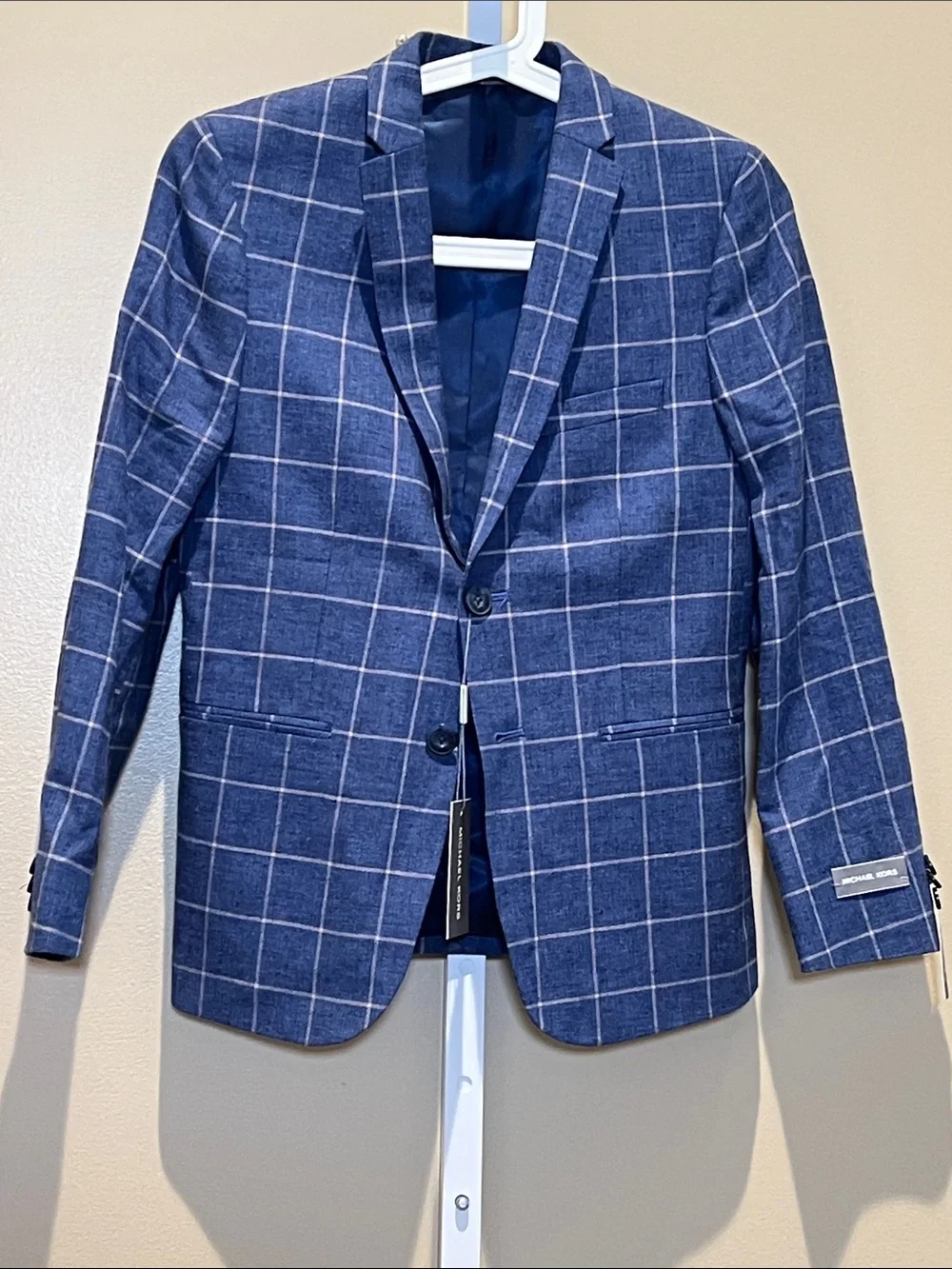 Michael Kors Navy Windowpane Sport Coat Blazer